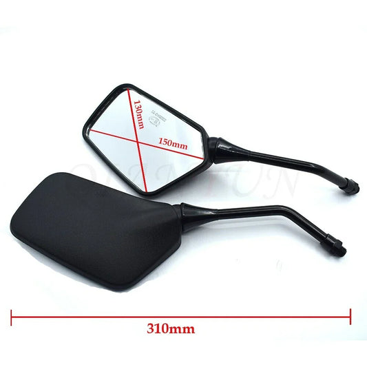Black 10mm Universal Motorcycle Rearview Side Mirrors for Honda Suzuki
