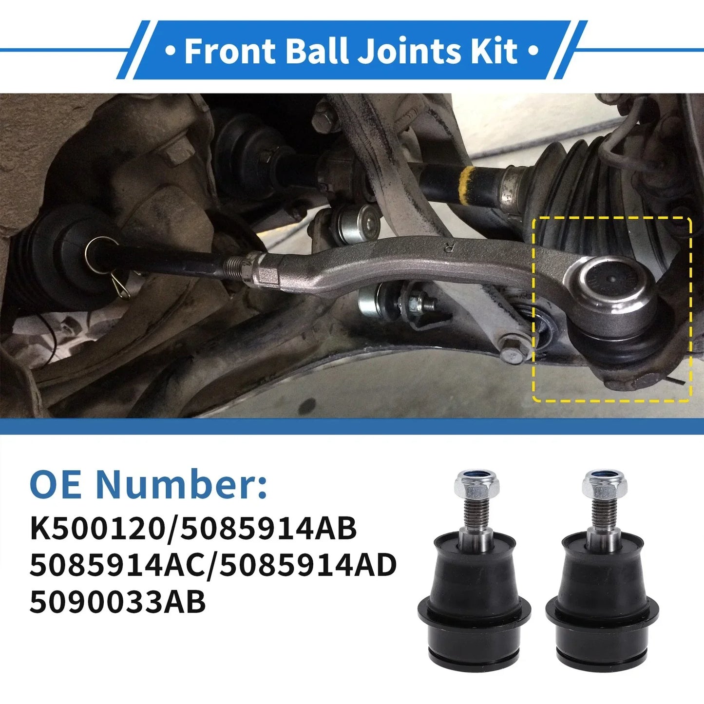 2 x Front Lower Ball Joints for Dodge Journey (2009-2020)