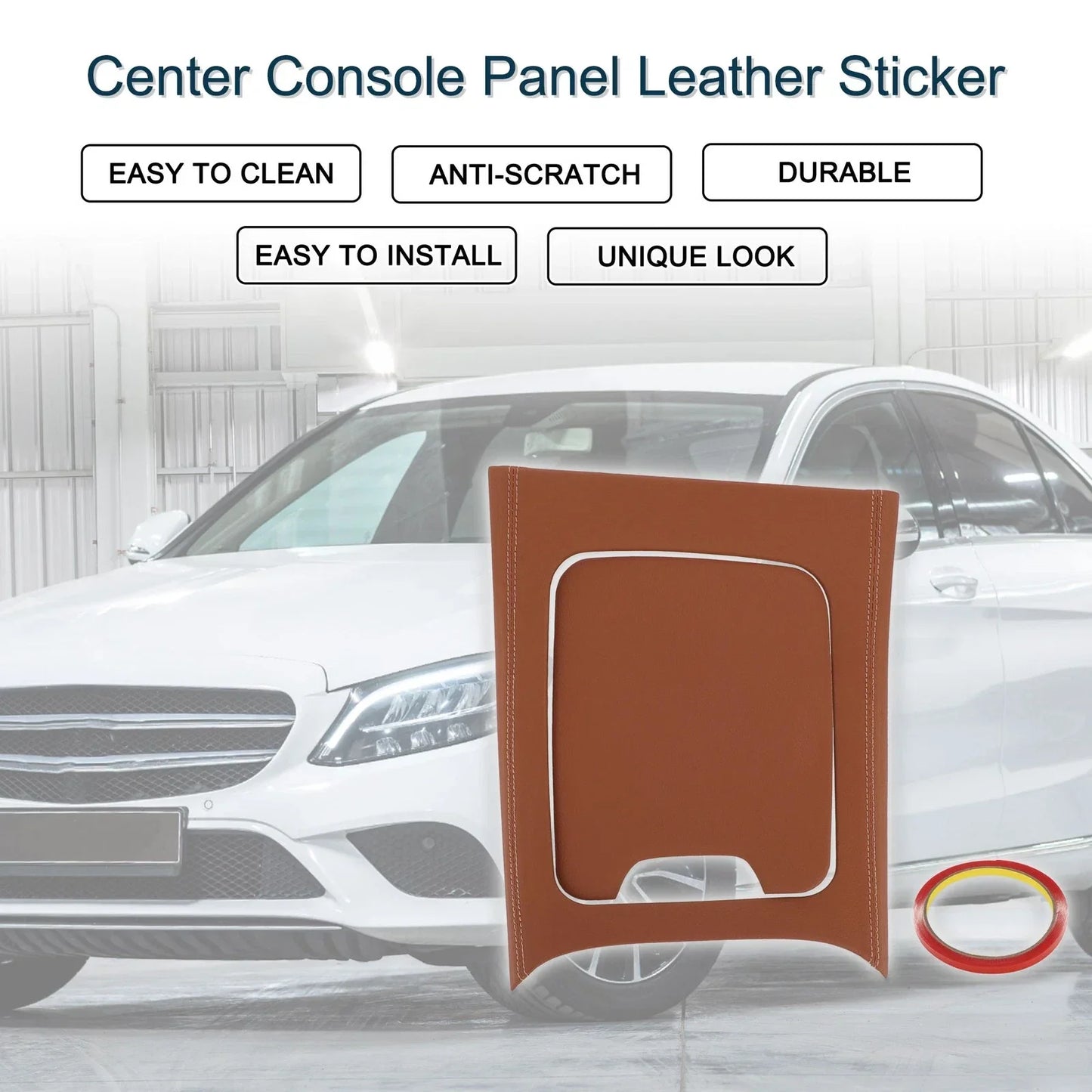 Center Console Panel Sticker for Mercedes-Benz C-Class 2022-2024 Brown Set