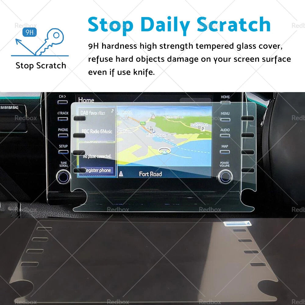 8in Tempered Glass Touchscreen Protector for Toyota HiLux (2021-2022)