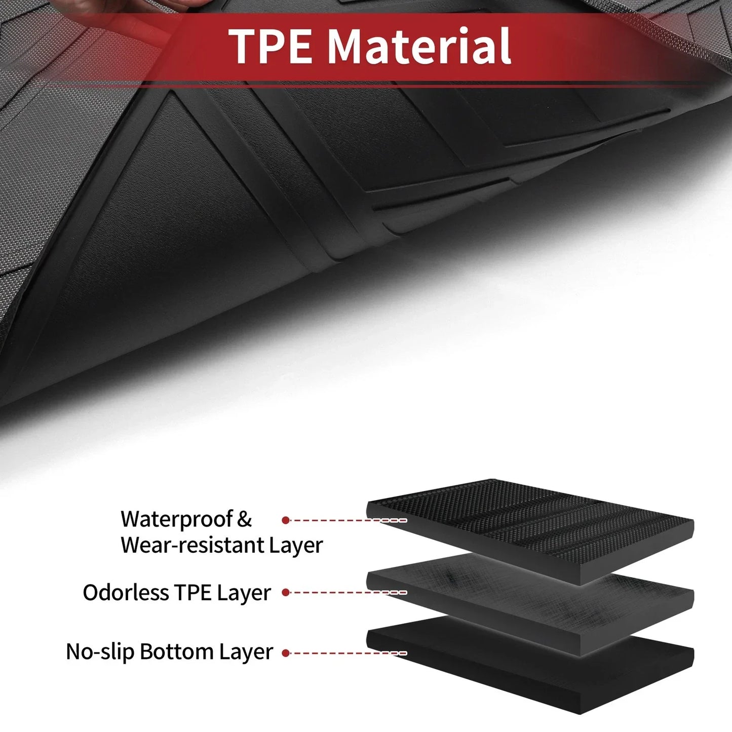 Cargo Liner Rear Trunk Mat for Honda Accord Sedan (2008-2012) Diamond TPE
