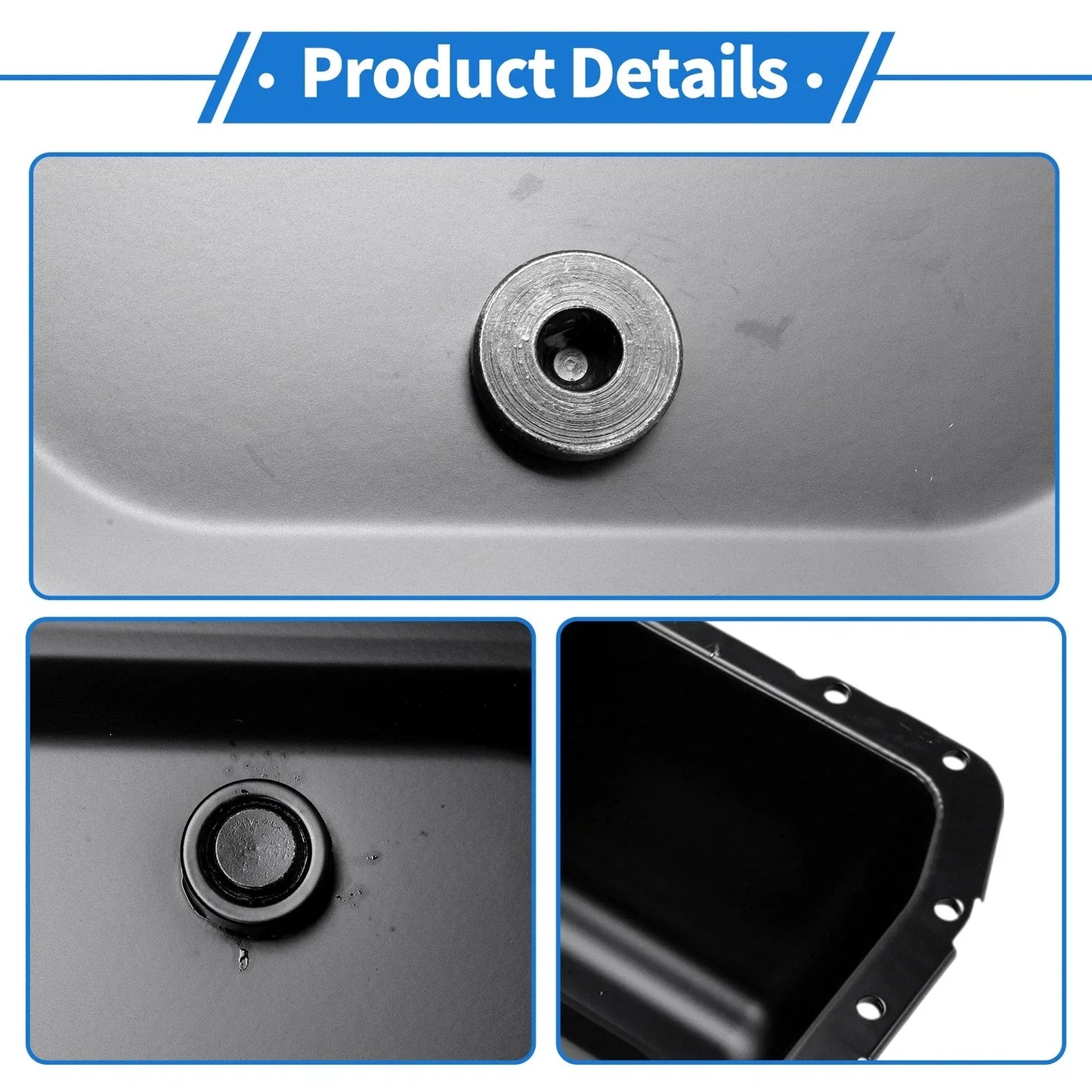 Engine Oil Pan for Dodge Ram 2500 (2007-2010) - 1 x No.5086855AA, Iron Black
