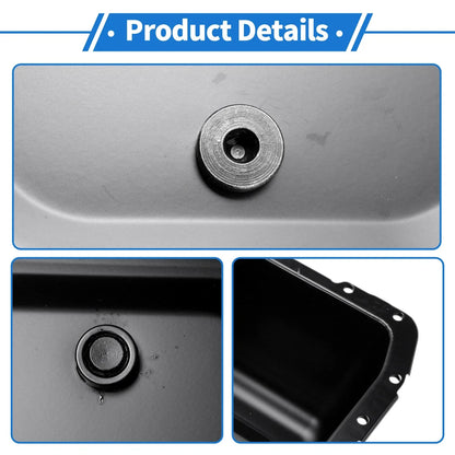Engine Oil Pan for Dodge Ram 2500 (2007-2010) - 1 x No.5086855AA, Iron Black