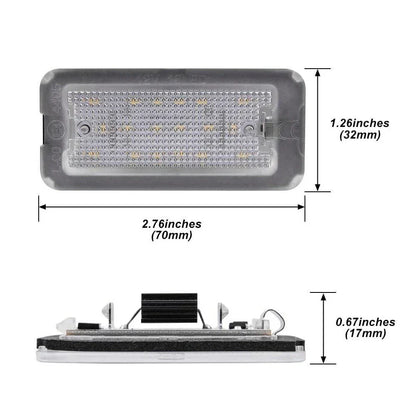 White LED License Plate Lights for Fiat Abarth 500 500C (2008-2023)