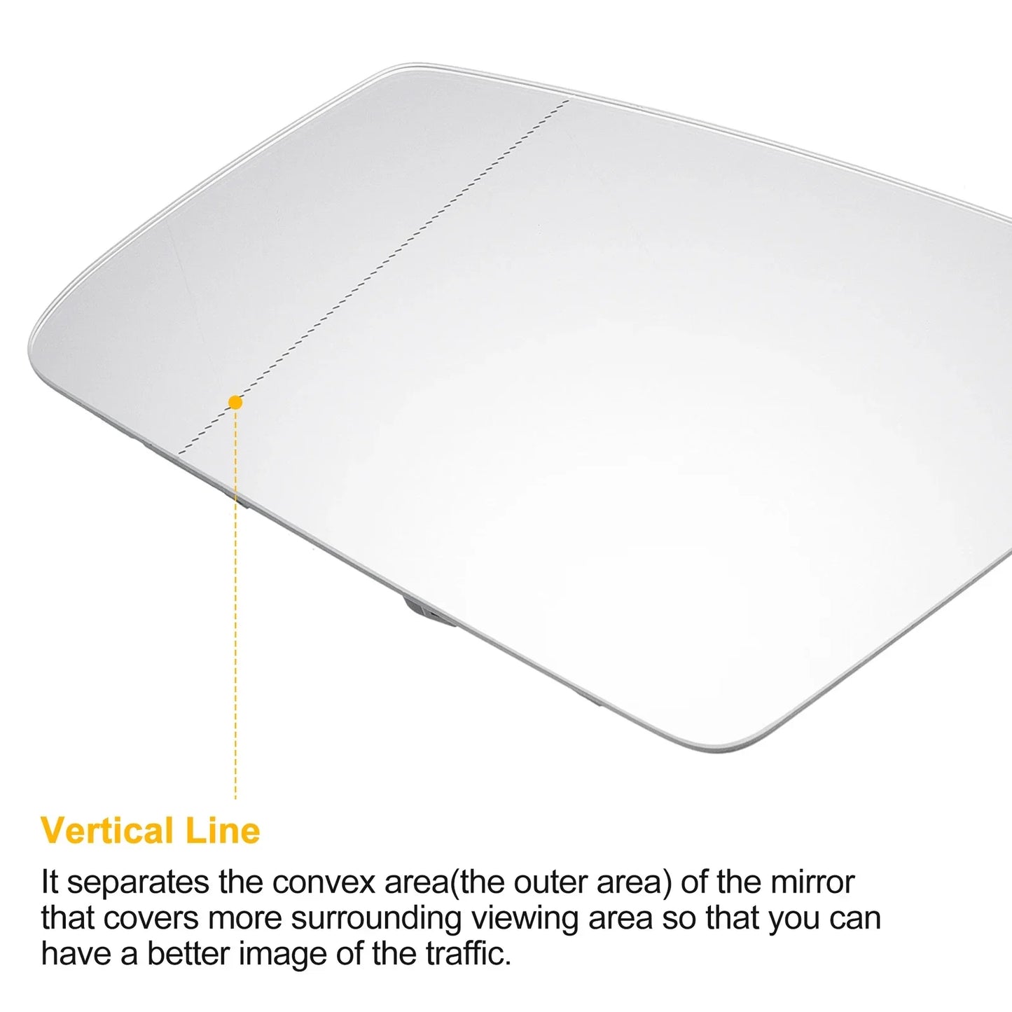 Left Side White Mirror Glass w/ Back Heated for Mercedes-Benz S/C/E-Class (2003-2018)