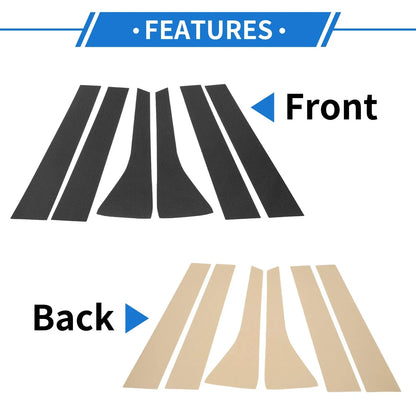 6 Pcs Door Pillar Window Trim for Hyundai Palisade (2020-2023) Carbon Fiber
