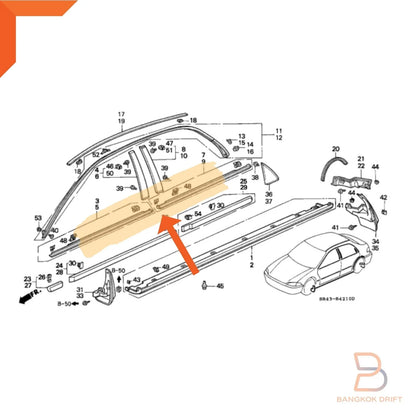 Chrome Outer Door Weatherstrip Seal for Honda Civic (1992-1995)