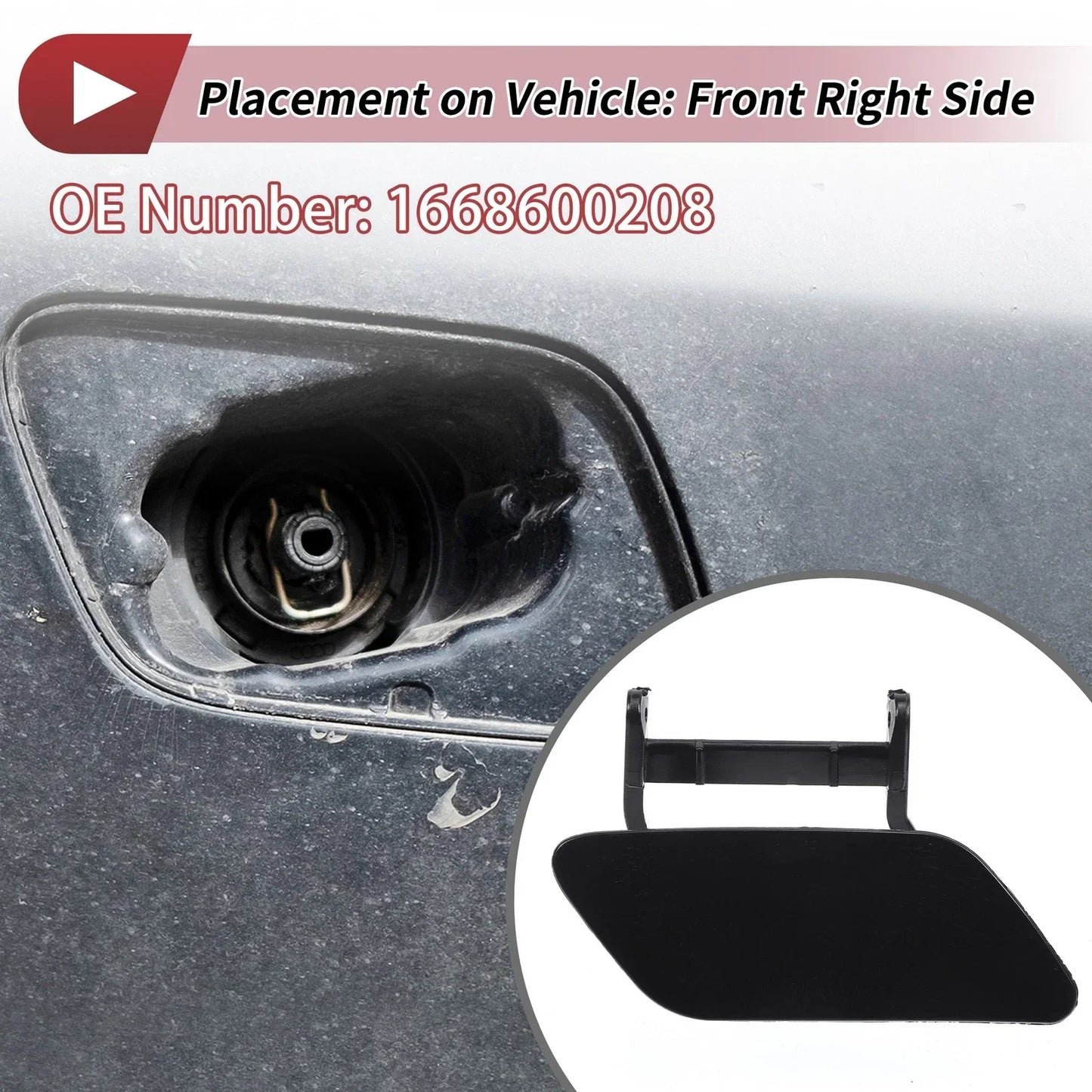 Front Right Side Bumper Headlight Washer Nozzle Cover for Mercedes-Benz ML63