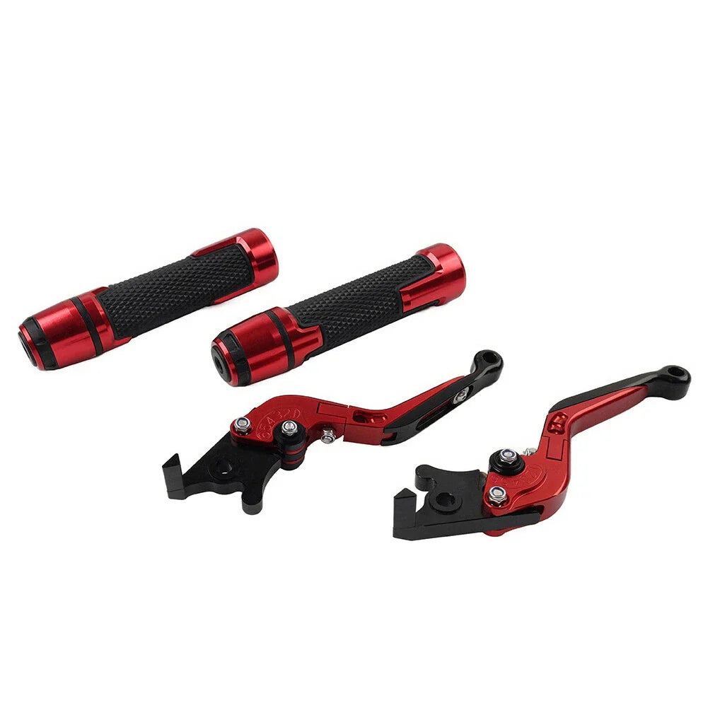 Red Extendable Brake Clutch Levers Grip Set for Suzuki GSXR600/750 (2006-2019)