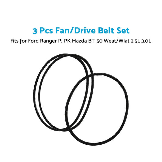 3 x Drive Belts for Ford Ranger, Mazda BT-50 (2006-2011)