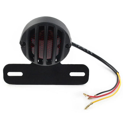Grill Side Mount Tail Light License Plate Bracket for Cafe Racer Bobber Black