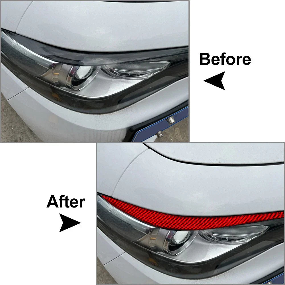 Red Headlight Eyebrow Eyelids Cover Trim for Alfa Romeo Giulia (2015-2024)