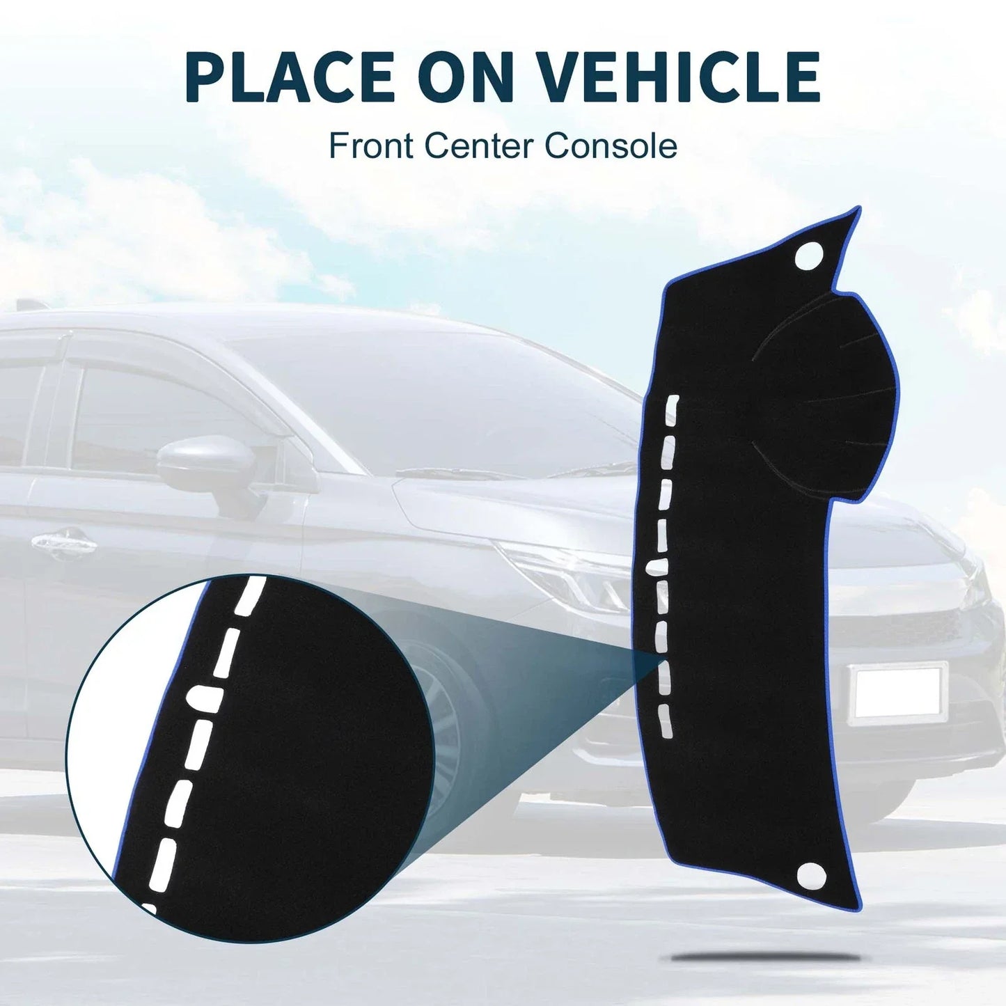 Dashboard Cover Mat for Honda City Grace 2008-2013 Sun Protector Pad Black Blue