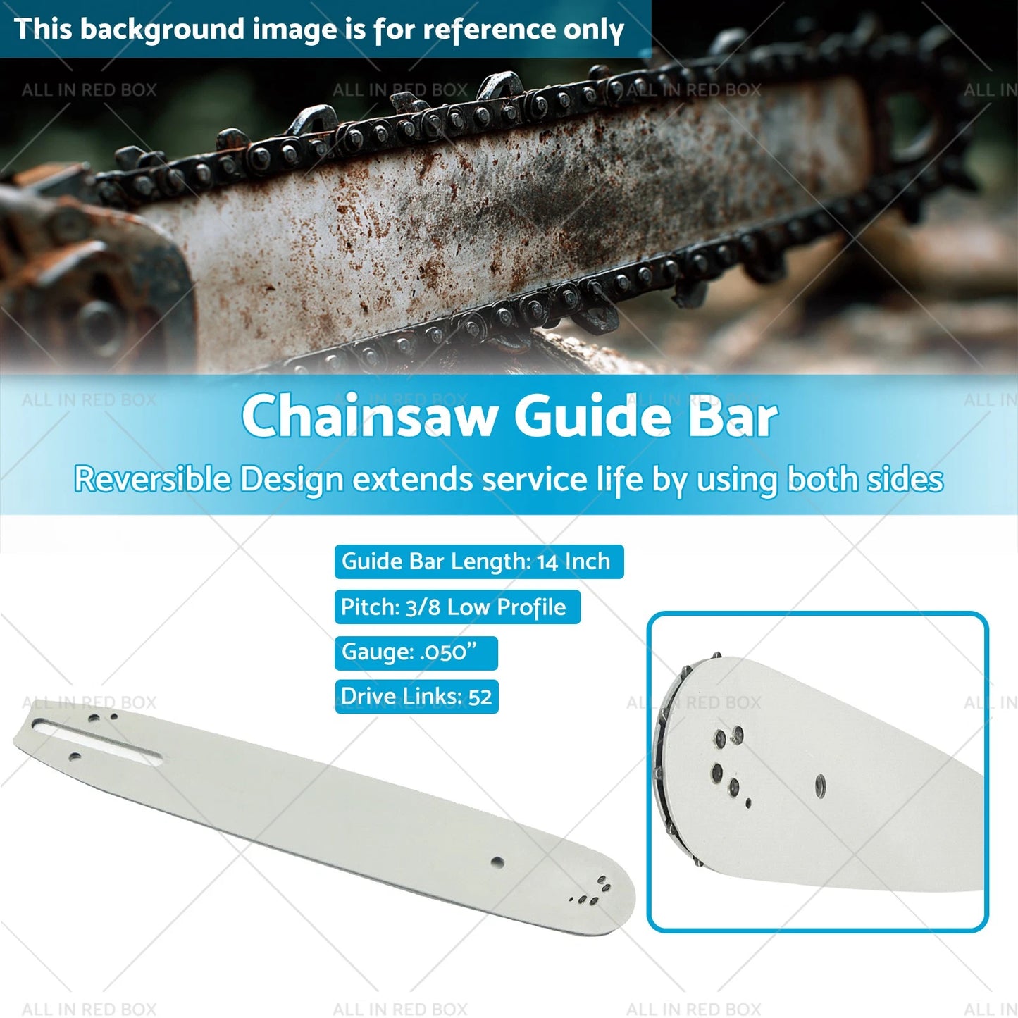 14'' Chainsaw Guide Bar 3/8LP .050 52DL for Makita XCU03PT (2020-2023)