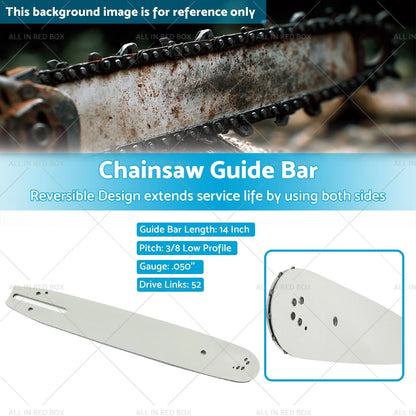 14'' Chainsaw Guide Bar 3/8LP .050 52DL for Makita XCU03PT (2020-2023)