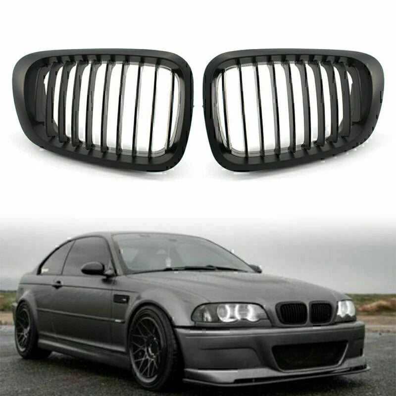 ABS Front Kidney Bumper Grille for BMW 3 Series E46 Coupe/Cabrio (2000-2006)