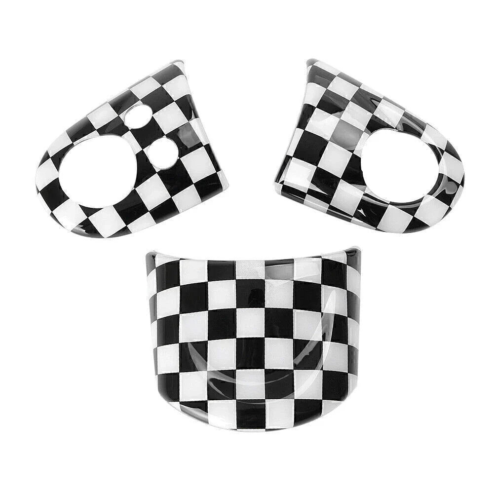 3 x Steering Wheel Cover Trim for Mini Cooper R55 R56 (2007-2020) Black