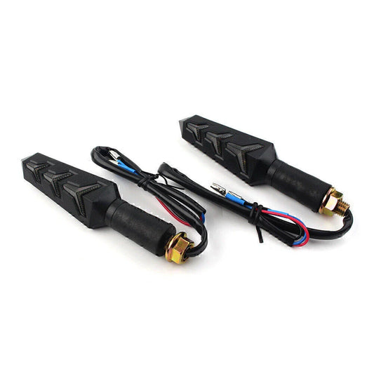 10mm Motorcycle Black LED Amber Turn Signal Lights for Universal Models