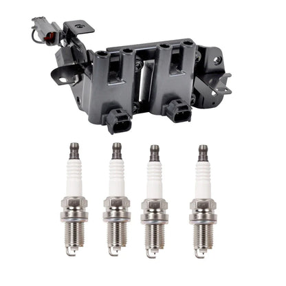Ignition Coil Pack & Lead Kit & Spark Plugs for Hyundai Getz (2005-2011)