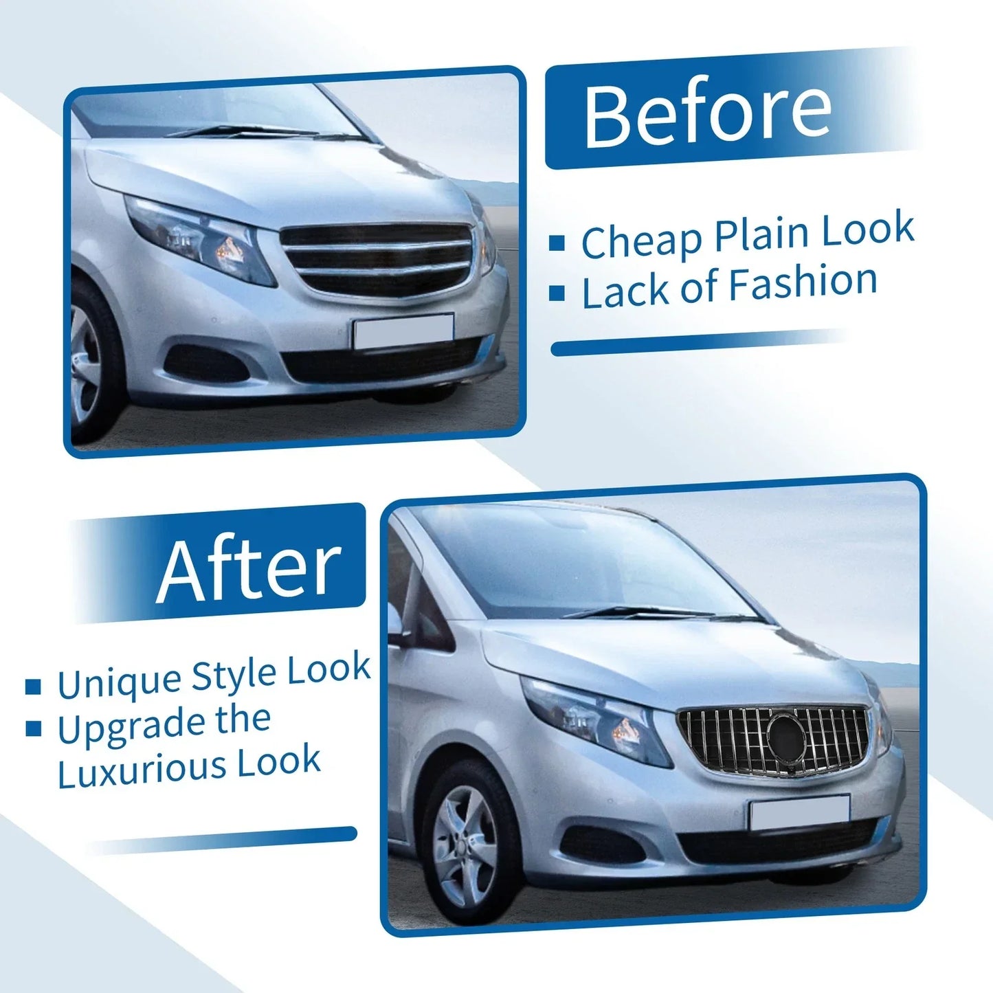 Front Upper Bumper Grille for Mercedes-Benz V-Class (2014-2023)