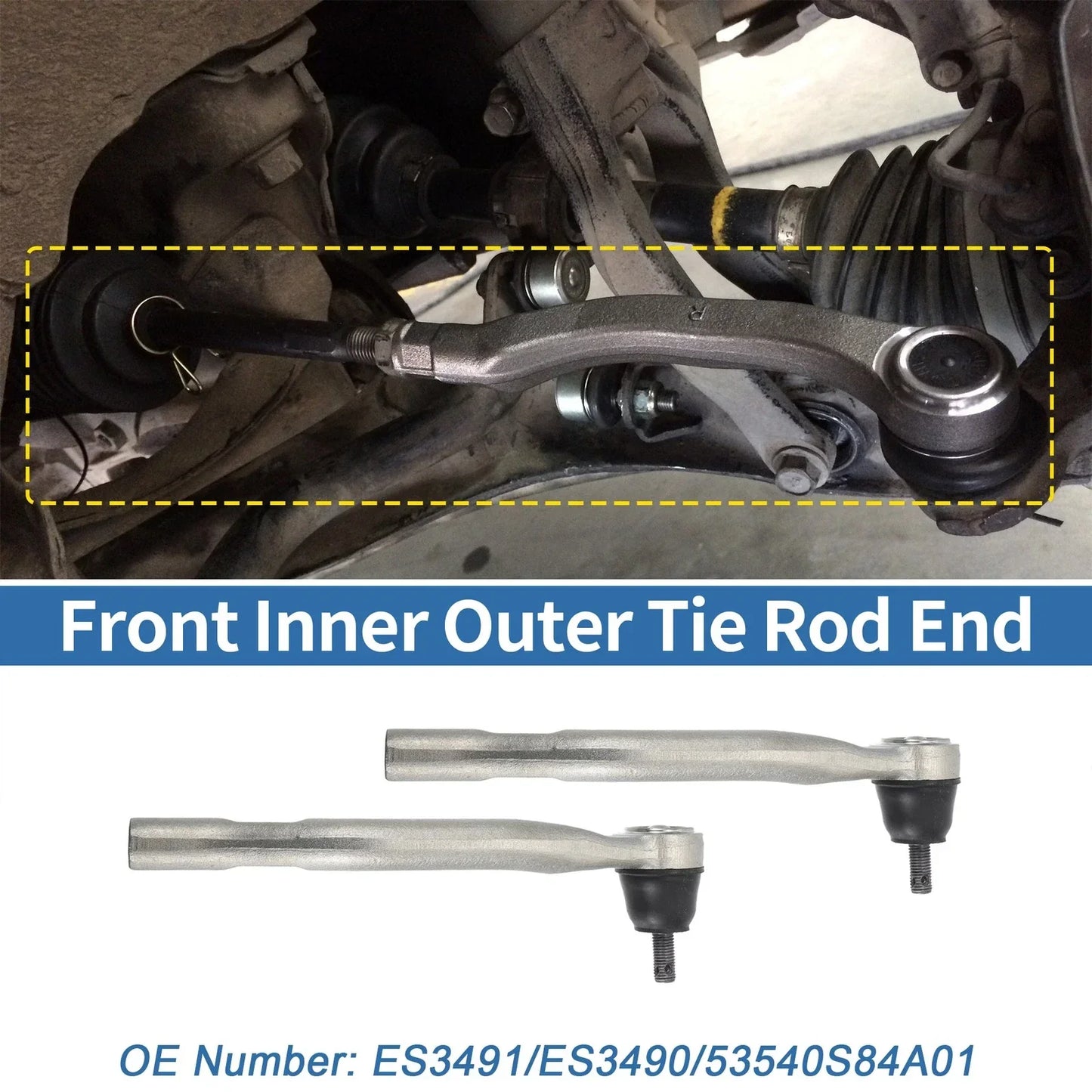 2 x Front Outer Tie Rod End Links for Acura CL TL (2001-2003)