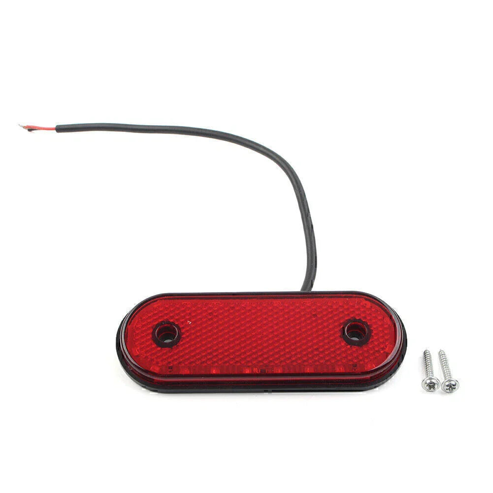 20 x 24V LED Oval Side Marker Light Tail Lamp Red for Trailer Truck Van