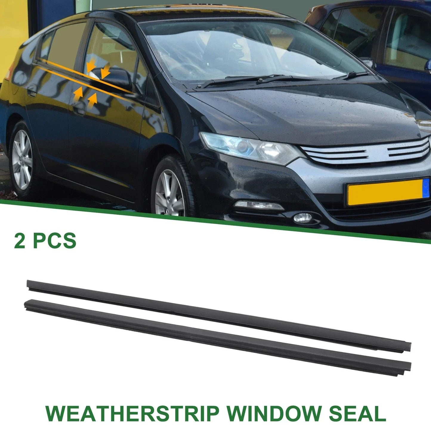 2 x Front Left Right Weatherstrip Window Seals for Honda Insight (2000-2006)