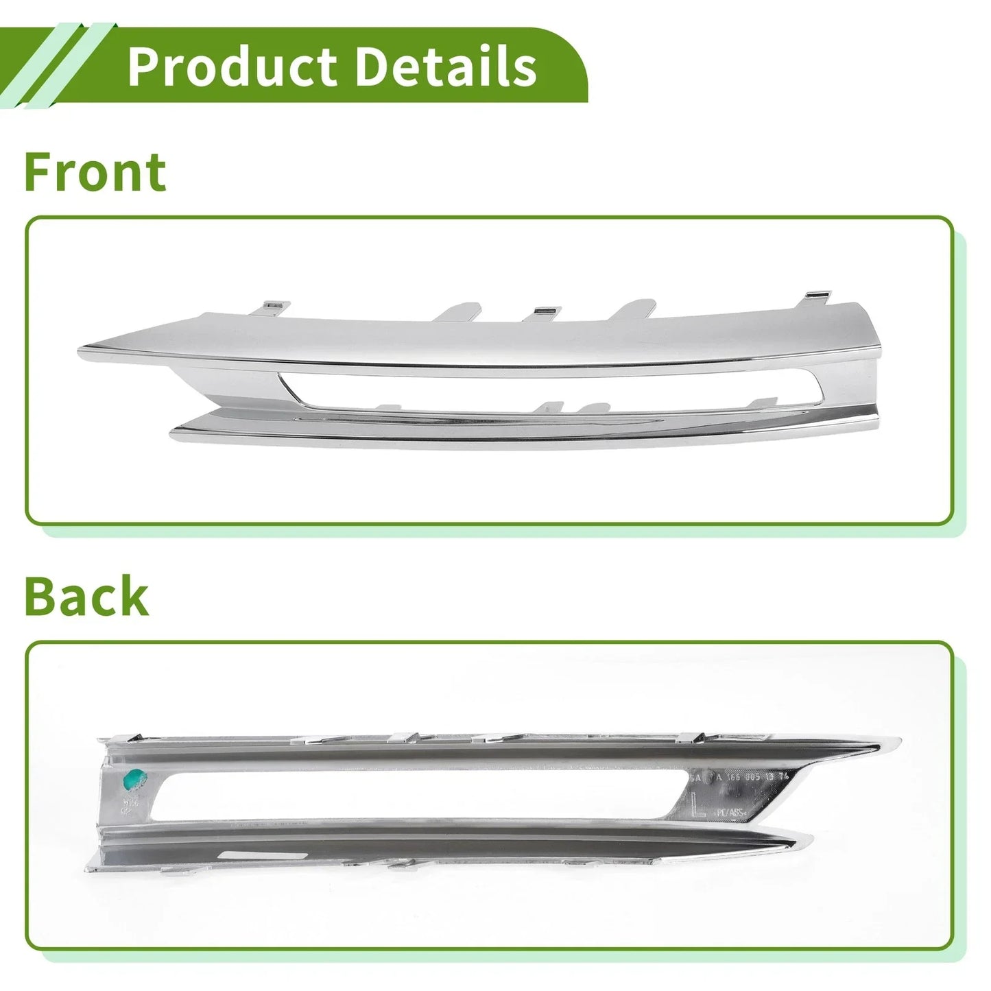 Front Left Fog Light Grill for Mercedes-Benz ML350 (2012-2015)
