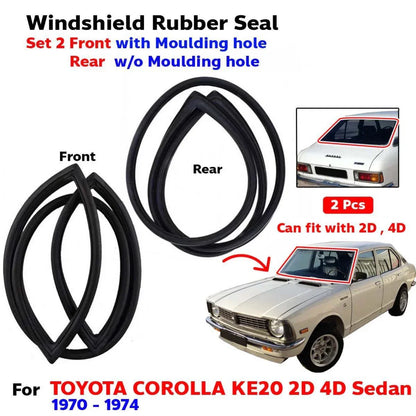 Windshield Rubber Front Rear Fits Toyota Corolla KE20 2D 4D Sedan 1970-74