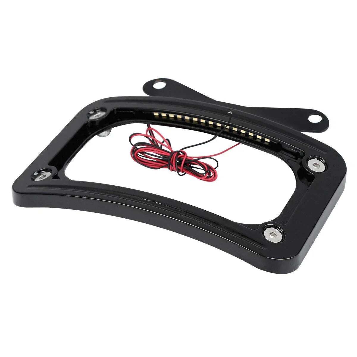 Curved License Plate Frame Mount LED Light for Harley Road Street