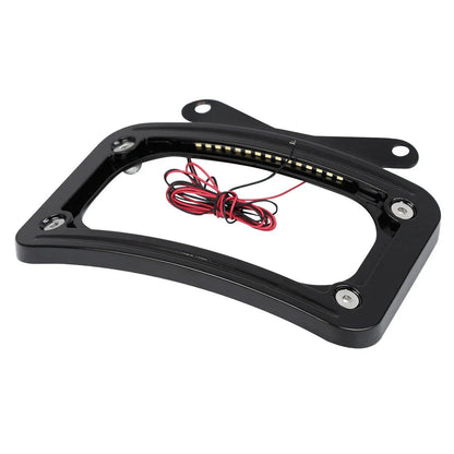 Curved License Plate Frame Mount LED Light for Harley Road Street