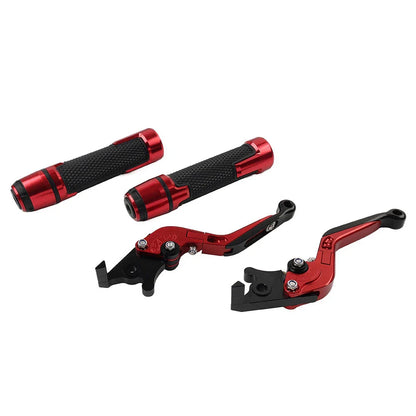 Red Extendable Brake Clutch Levers & Handlebar Grips for BMW C650GT C600 (2012-2016)
