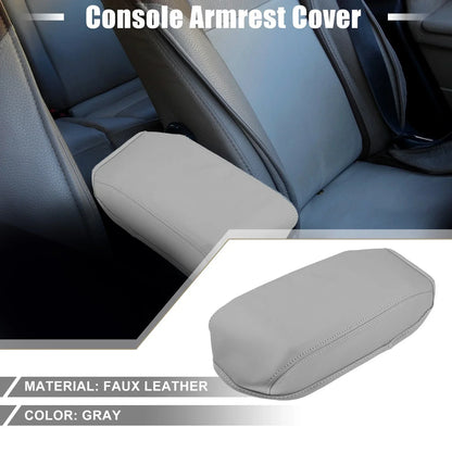 Car Center Console Armrest Cover for Honda Civic 2012-2015 Faux Leather Gray