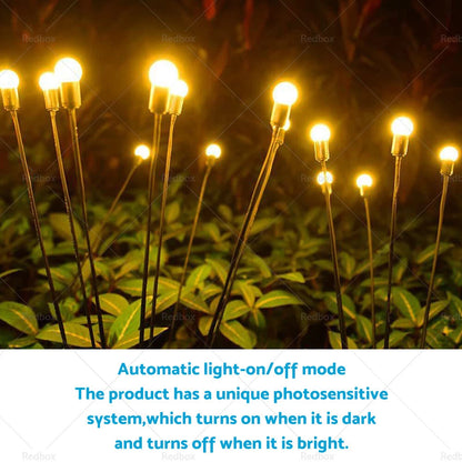 4 x Outdoor Solar Firefly Lights for Garden Decor & Landscape LED