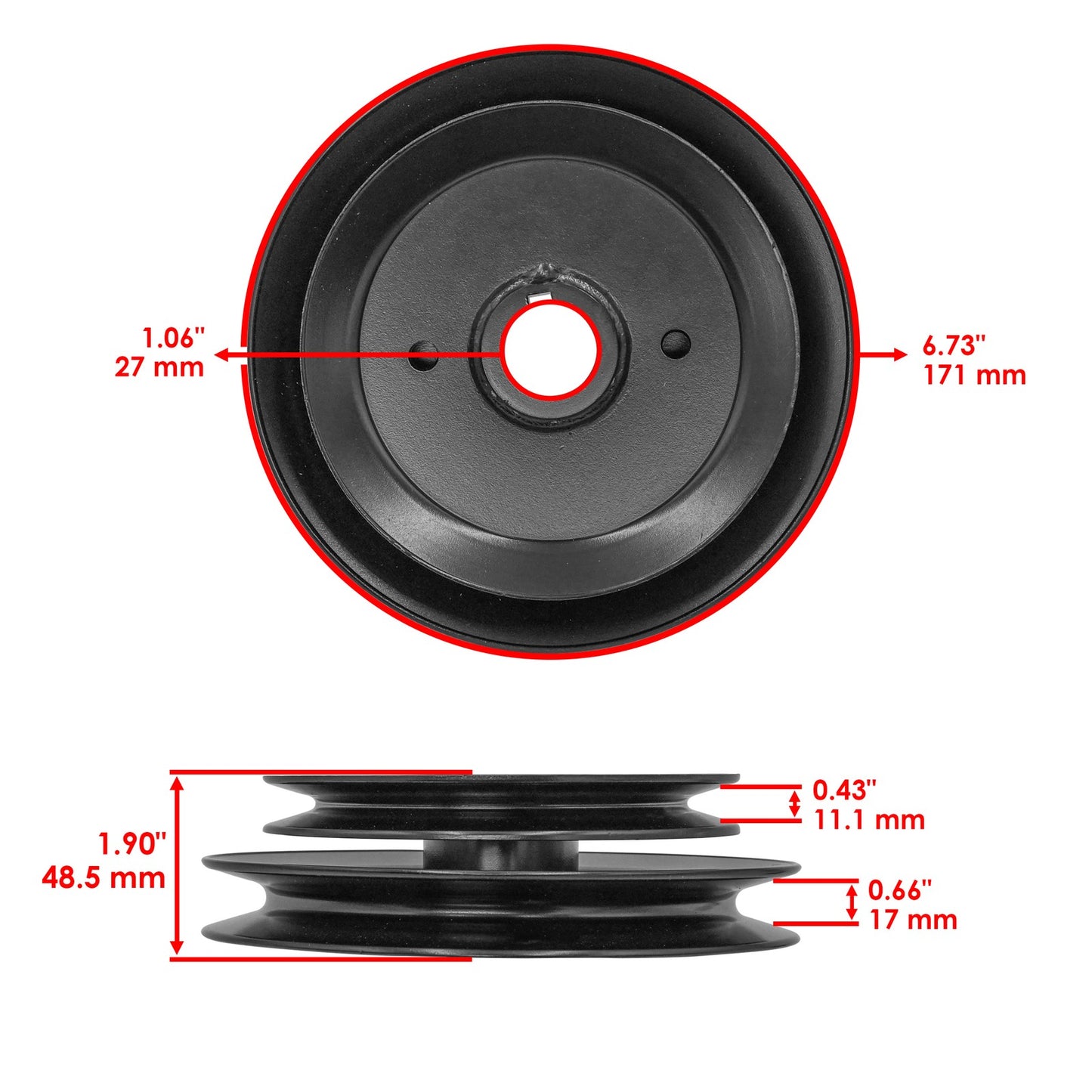 Deck Spindle Assembly with Pulley for Gravely Pro-Turn 160 (2016–2019)