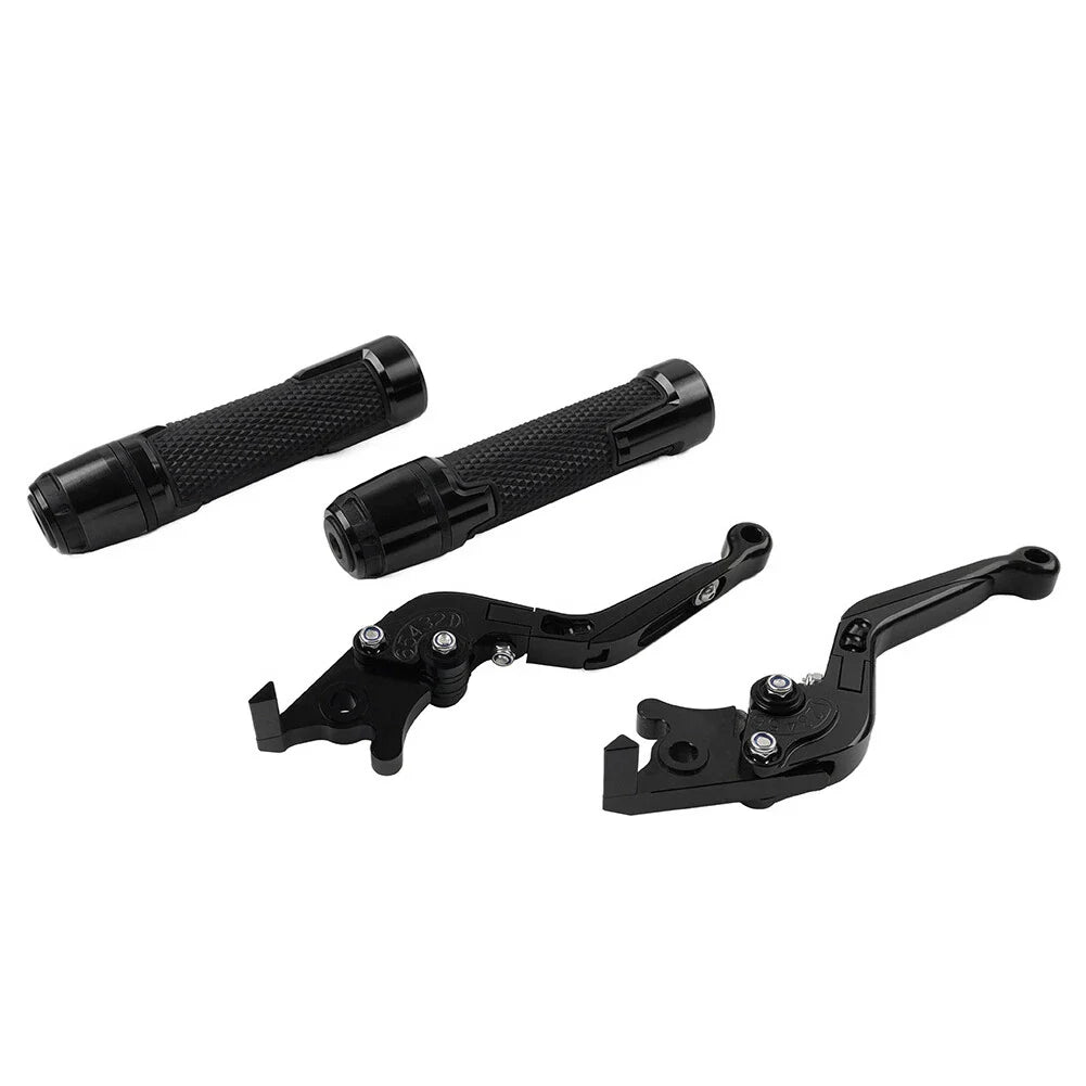 Black Extendable Brake Clutch Levers & Grips for Benelli TRK502/X (2017-2023)