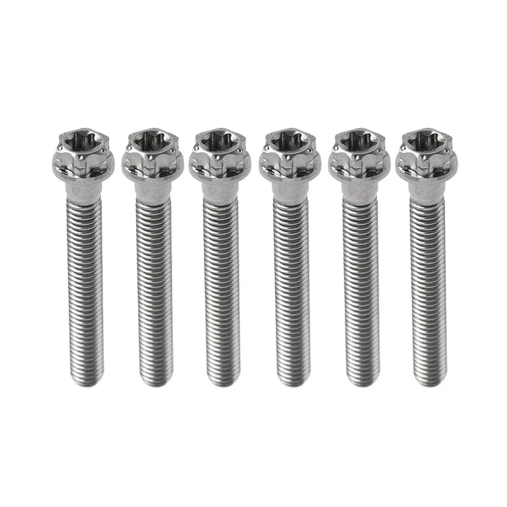 6pcs M8x50mm Titanium Torx Head Flange Screws for Motorcycle Bike