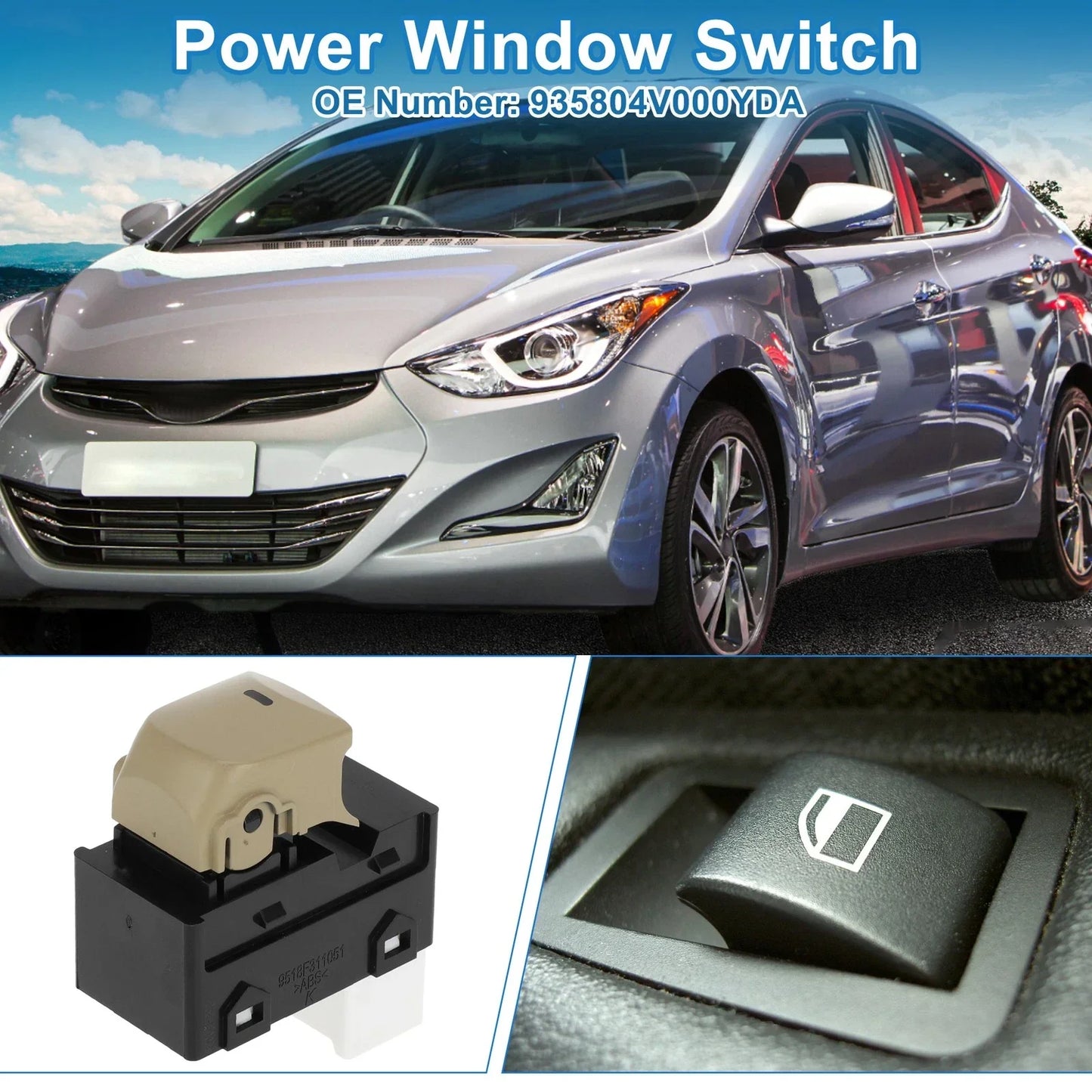 Power Window Switch for Hyundai Elantra 2012-2016 (Passenger Side)