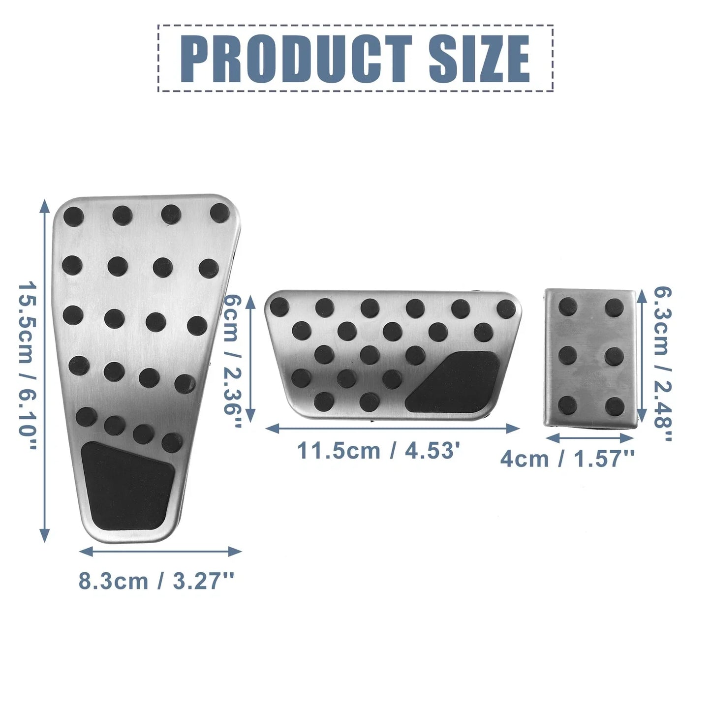 3 x Accelerator & Brake Pedal Covers for Dodge Ram (2011-2018)