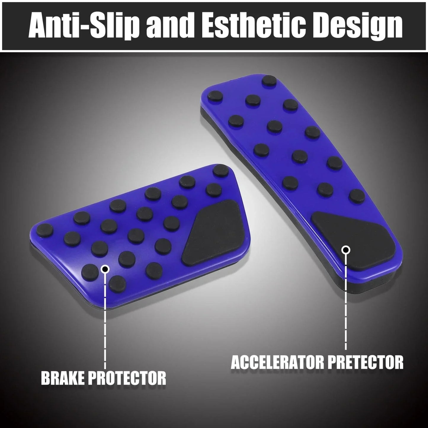 Blue Brake Gas Accelerator Pedal Cover Set for Dodge Charger (2009-2019)