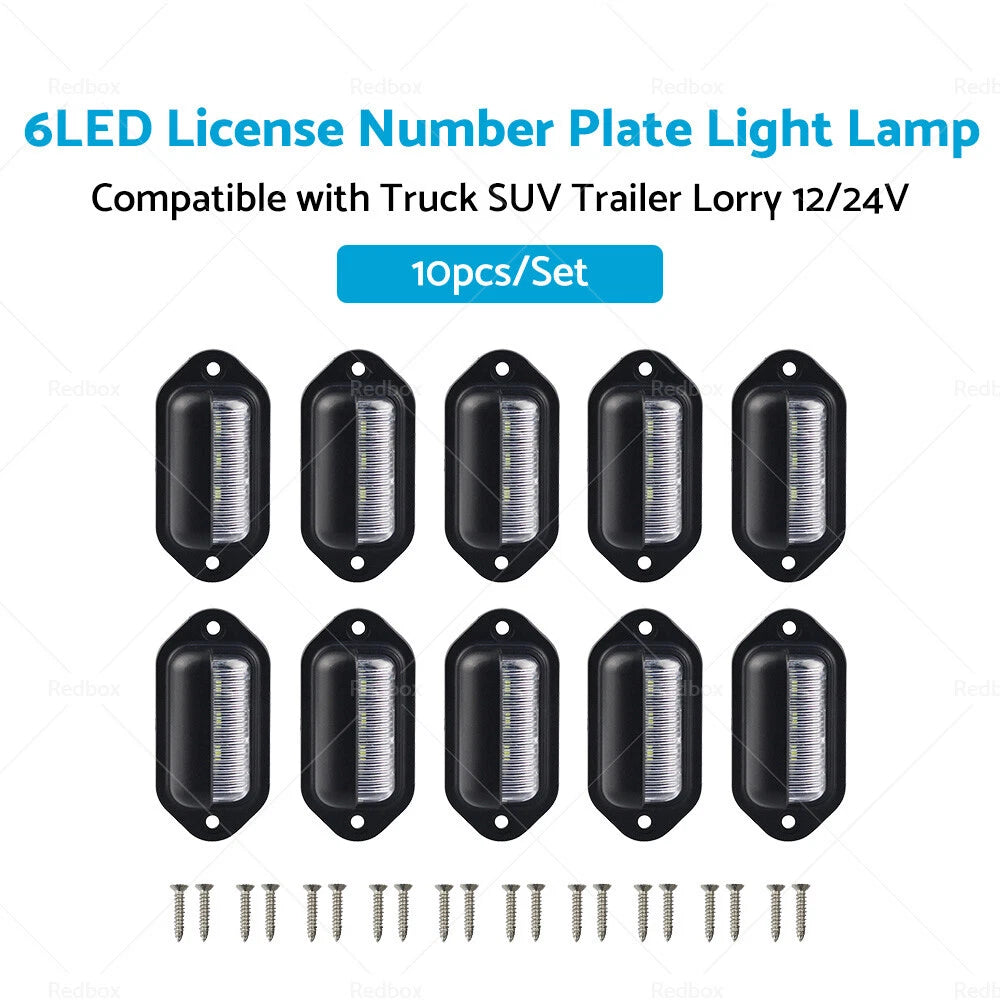 6LED License Plate Light for Truck SUV Trailer Lorry 12/24V