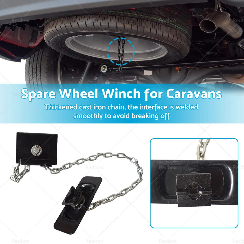 Spare Wheel Tyre Winch Winder Assembly for Caravan 14-16 Inch Wheels