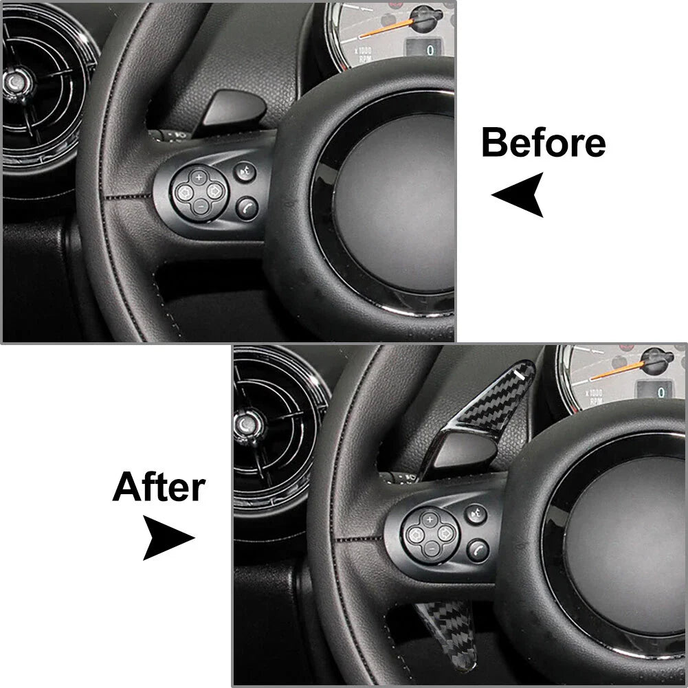 Carbon Fiber Steering Wheel Shift Paddles for Mini R55 R56 R57 R58 R59 R60 (2007-2015)