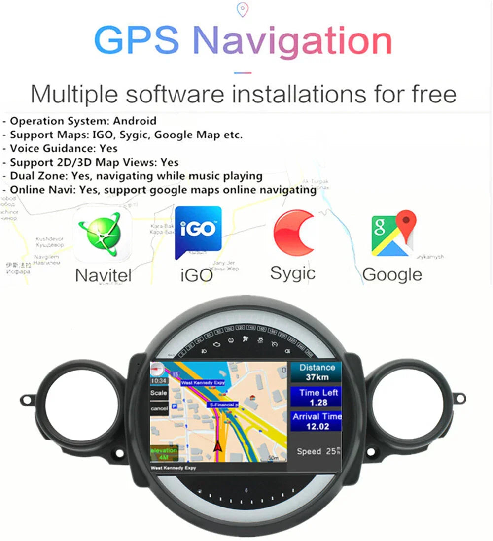 9'' Carplay Android Stereo GPS for BMW Mini Cooper R56 R60 (2007-2013)