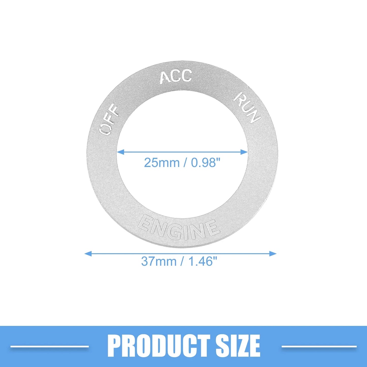 Engine Start Button Sticker for Dodge Charger Challenger Aluminum Silver Tone