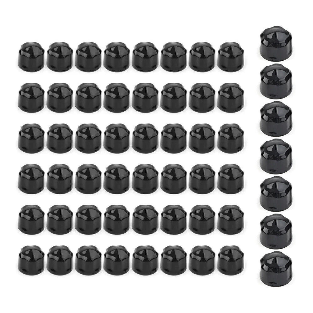 Black Engine Bolt Cap Set for Harley Road King Electra Glide (1999-2016)