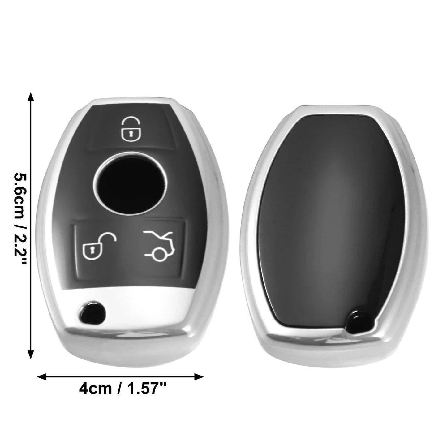 Car Key Fob Cover Remote Case Silver for Mercedes Benz C E S M CLS G