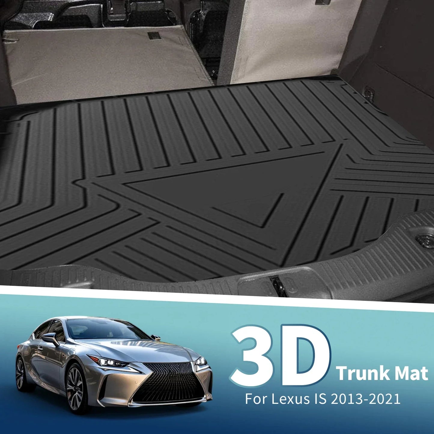 Flat Face Cargo Liner Rear Trunk Mat for Lexus IS (2013-2021) 1 x TPE
