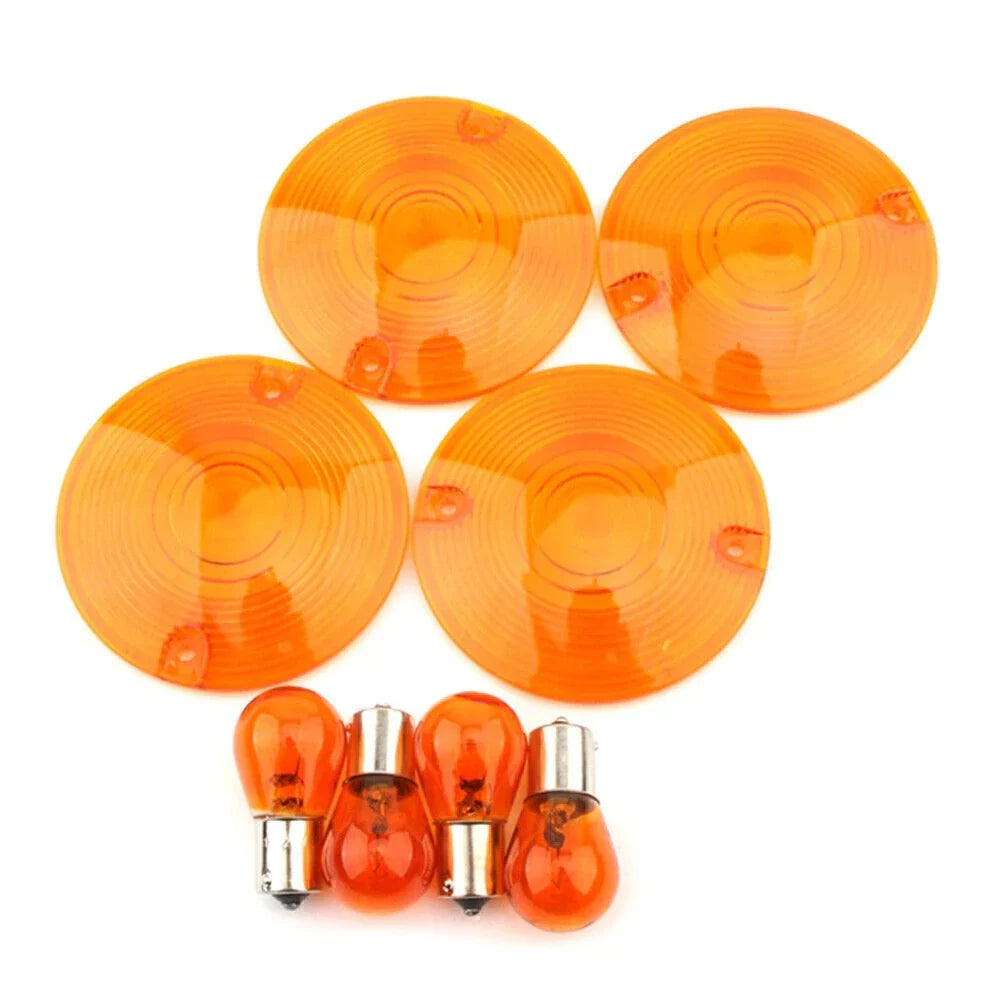 4 x Turn Signal Light Amber Lens Covers for Harley Davidson Road King (1994-2010)