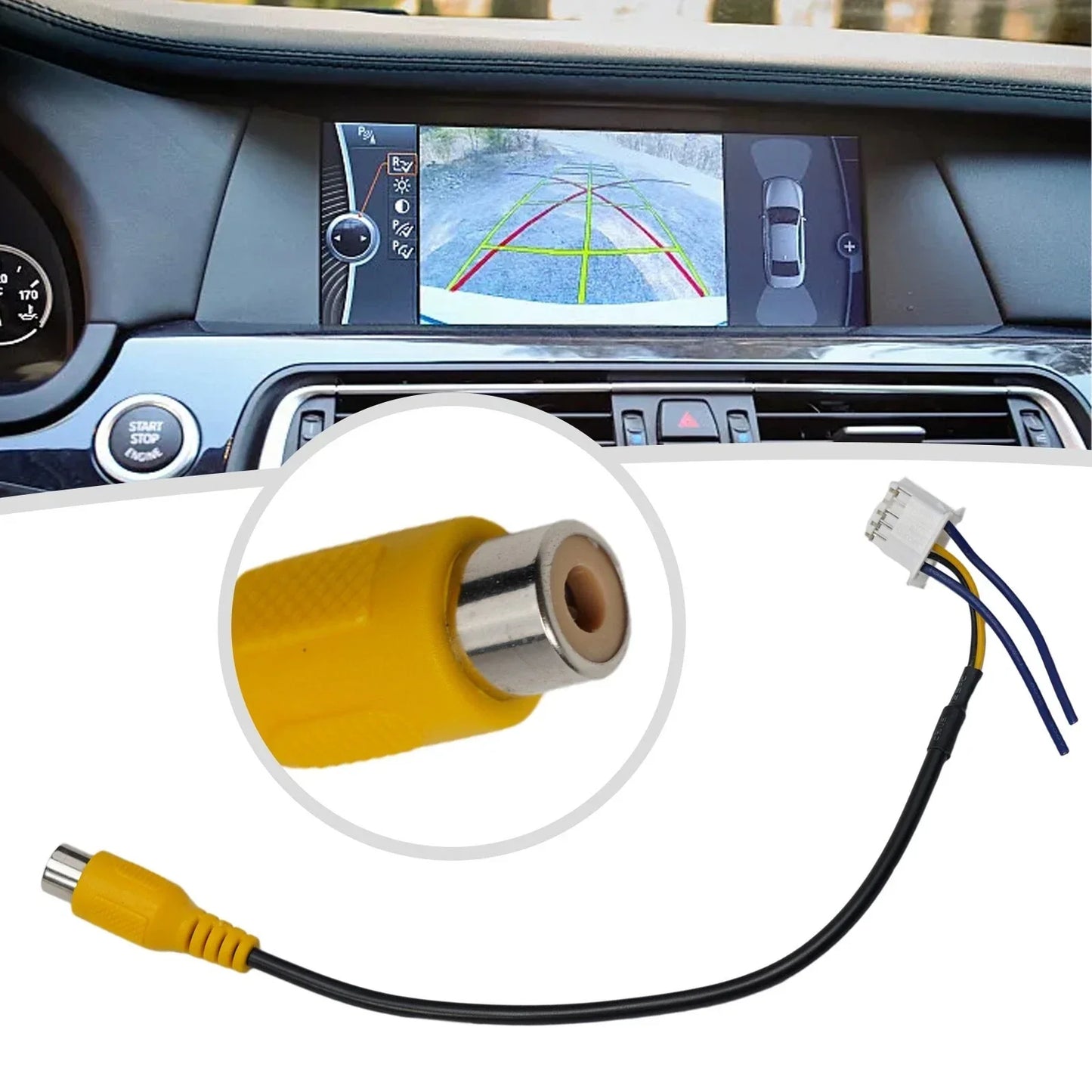 10 Pin Rearview Backup Camera Cable Adapter for Rear-Mounted Multimedia Car